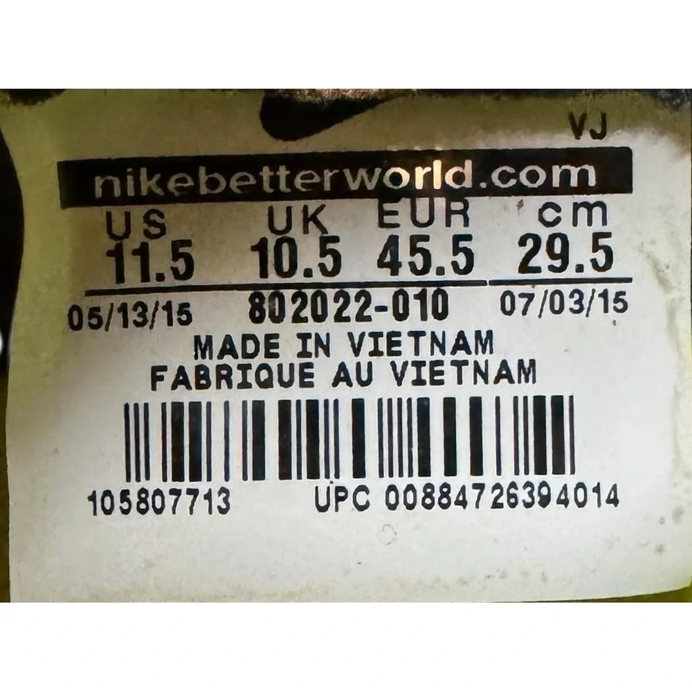 Nike Shoes Mens Size 11.5 Black Mesh Suede Athletic Sneakers‎ 802022-010